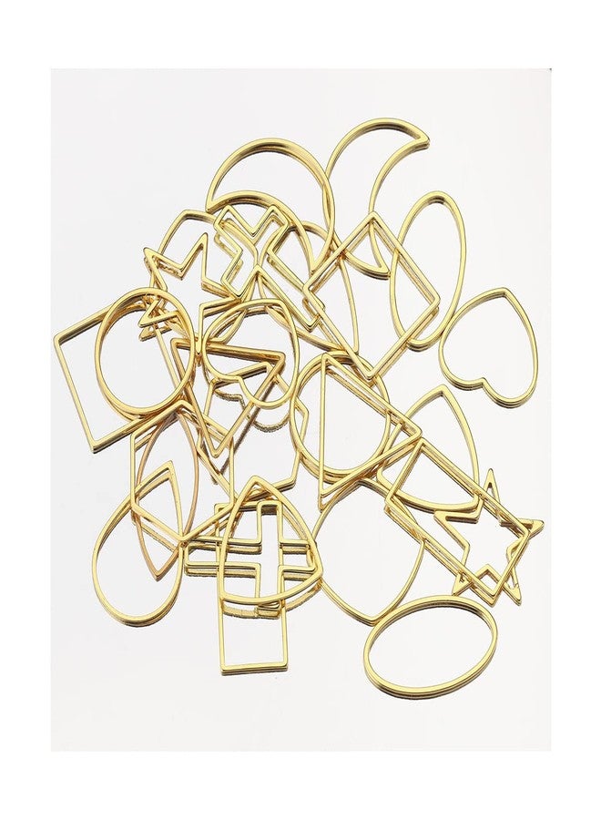 Excellentcrafts Brass Half Moon Shape Open Back Resin Bezel for Making Pendants, Keychains, Earrings, DIY Jewellery Using for Resin Craft (Pack of 10 pcs) (13x20mm, Gold) - Image 3
